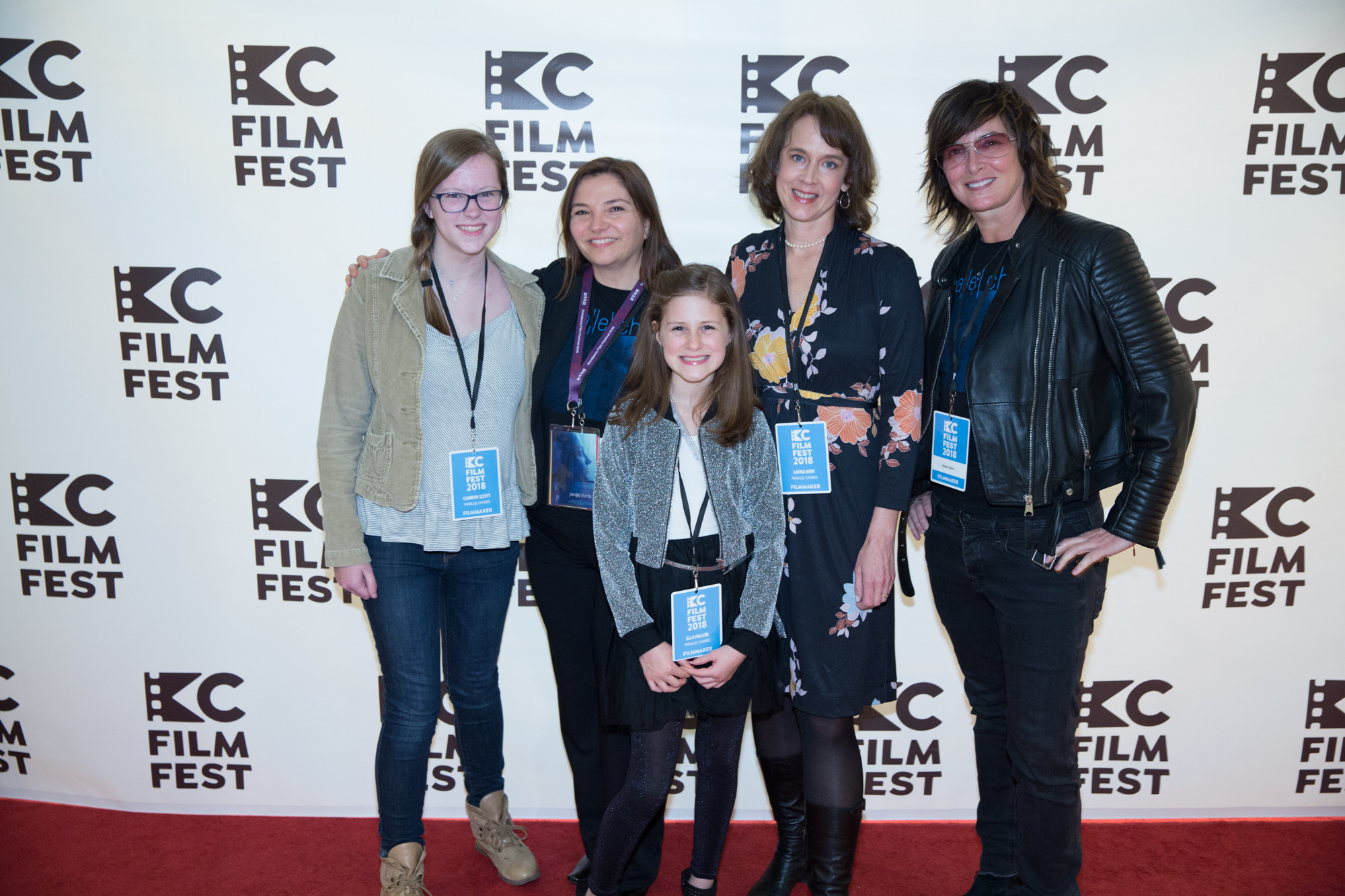 Four women and a little girl at KC Film Fest