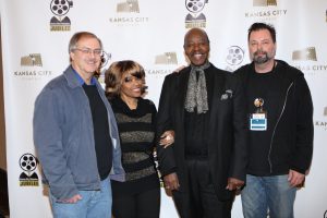 Three men and a woman at the KC Film Fest