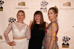 Three beautiful women posing at the KC Film Fest
